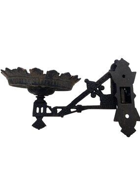 Antique Cast Iron Wall Sconce Candle Oil Lamp Holder Swivel Gothic Ornate